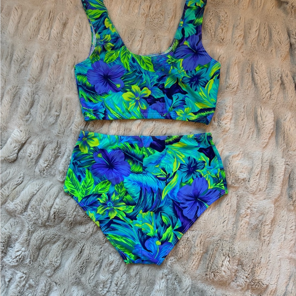 iHeartRaves Floral Set - Blue and Green - Picture 2 of 2